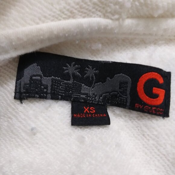 Guess Cream Full Zip Hoodie Button Ribbed Detail - Picture 11 of 13